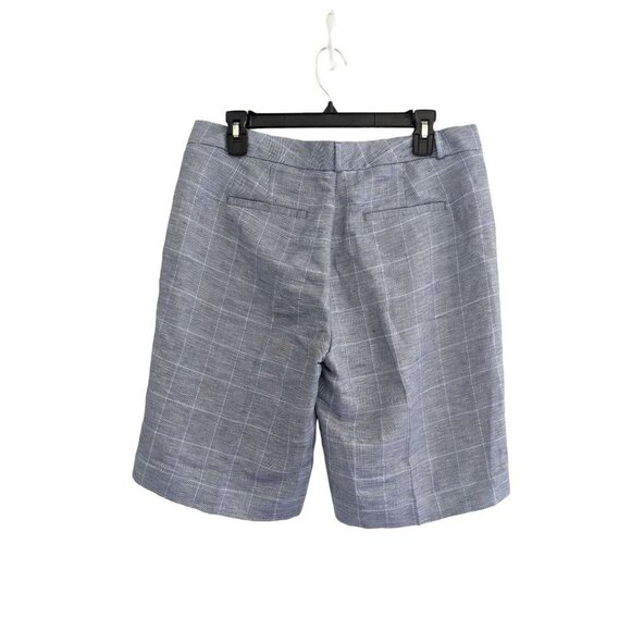 Banana Republic Linen Blend Windowpane Coastal Shorts Size 8 - Picture 2 of 8